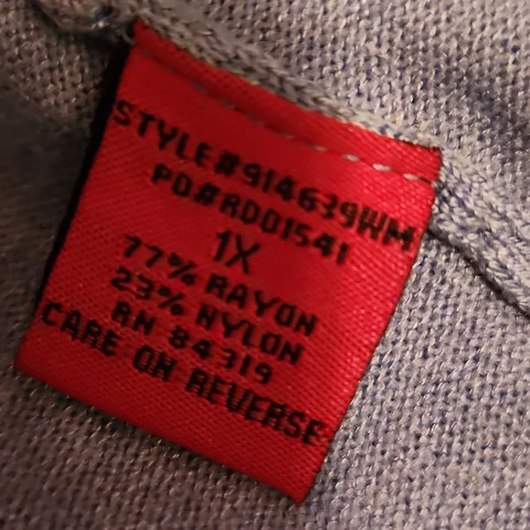 NWT Light Blue Open Front Cardigan Size 1X - Picture 6 of 6